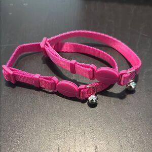 Pink Adjustable Pet Collars with Safety Bells